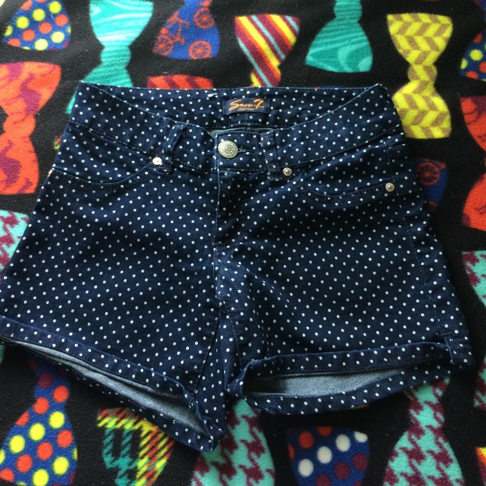 EUC Seven7 Brand Denim Polka Dot Shorts
